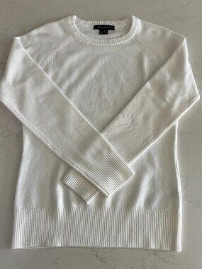 French Connection LS Crew Neck Acrylic Polyamide Blend Soft Sweater White Sz S